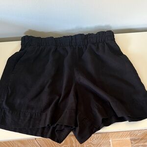 GAP Linen blend high rise black shorts